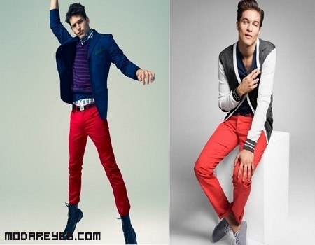 Pantalones de colores vibrantes a la moda